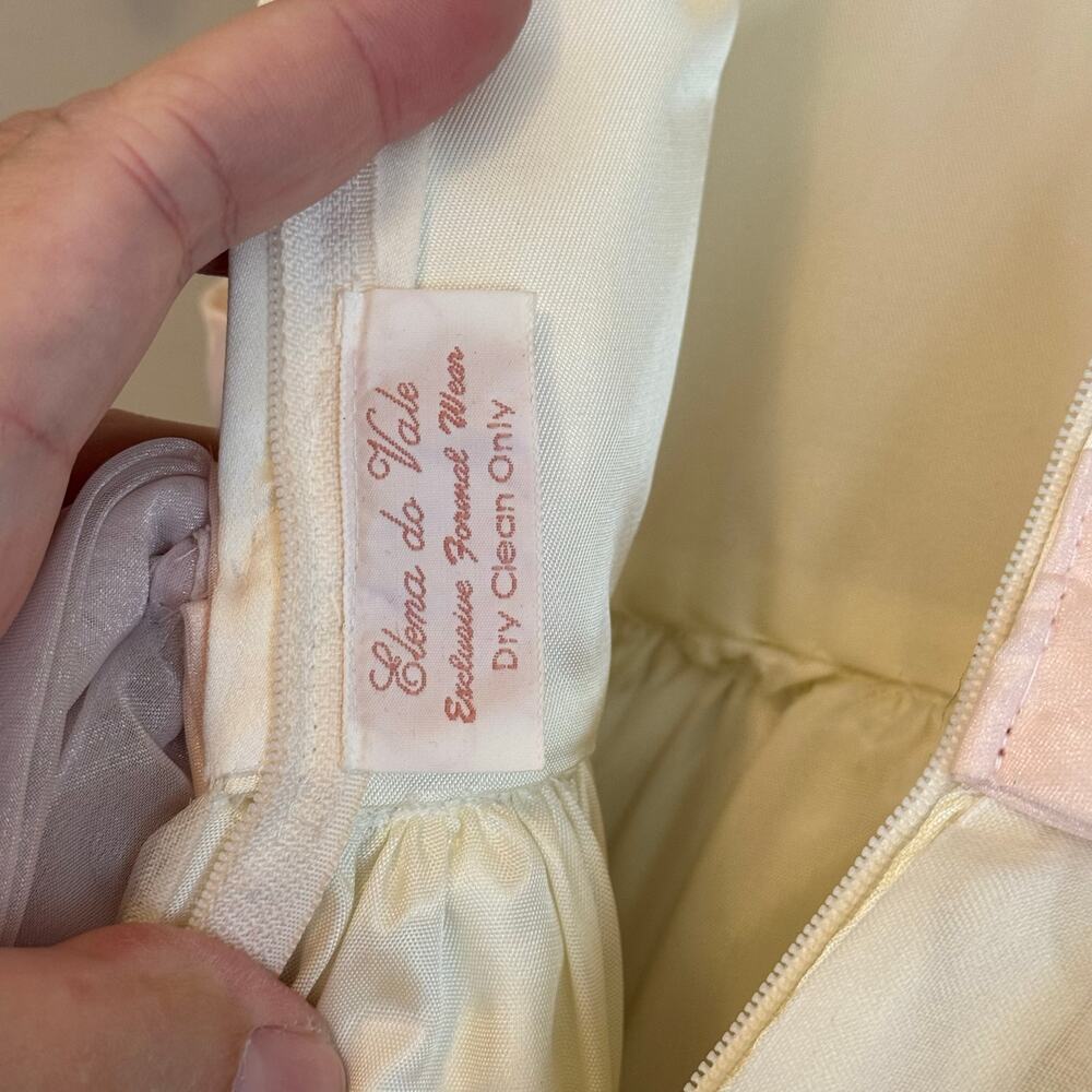 Elena Do Vale Designer Ivory/Cream Tulle Girls Gown Pink Sash‎ Size 2-4T Est - Picture 3 of 12